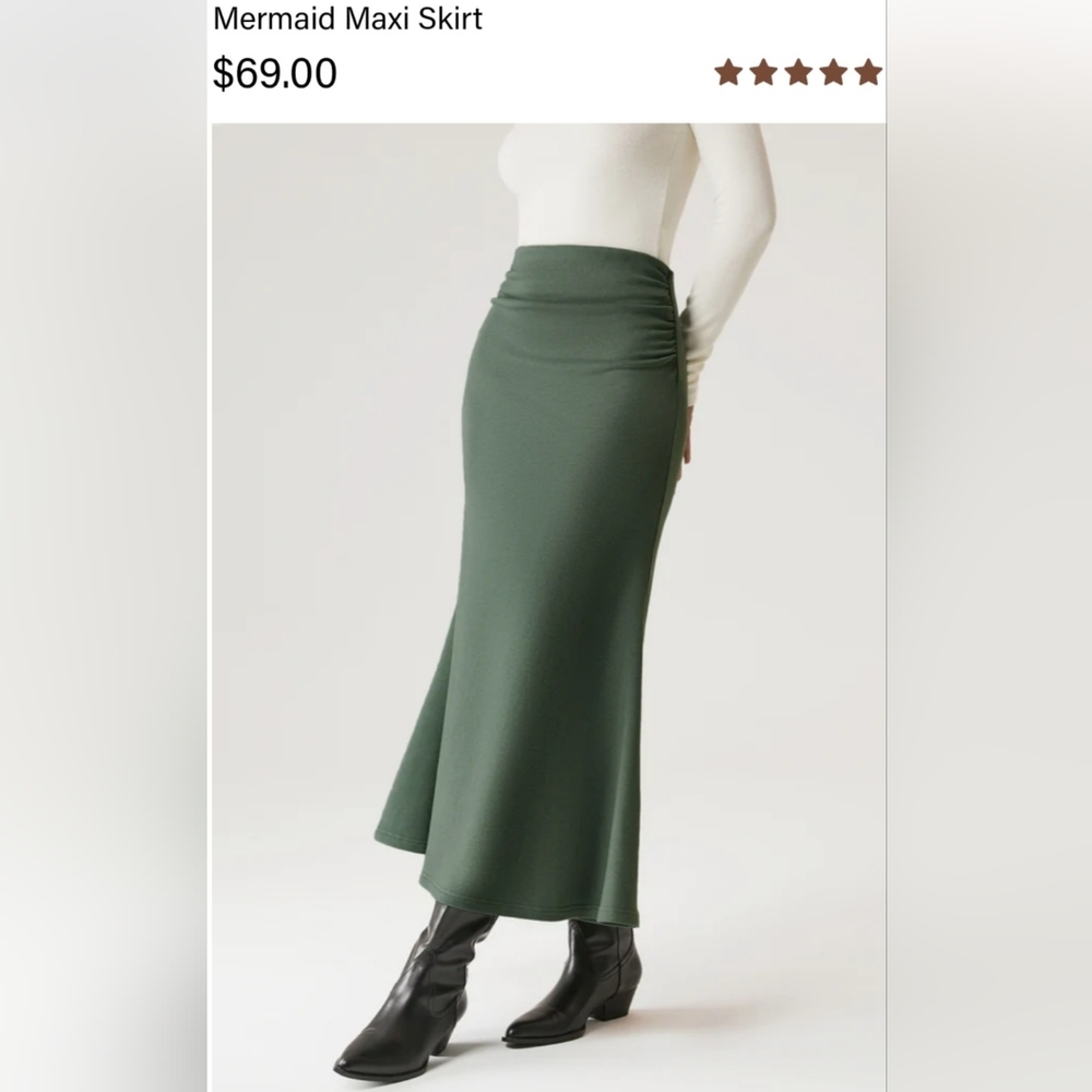 OGL NWT Green Mermaid Maxi Skirt, XL, Comfy and Stretchy, Size 16-20